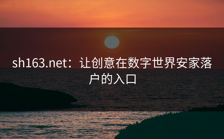sh163.net：让创意在数字世界安家落户的入口