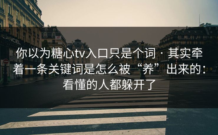 你以为糖心tv入口只是个词 · 其实牵着一条关键词是怎么被“养”出来的:看懂的人都躲开了
