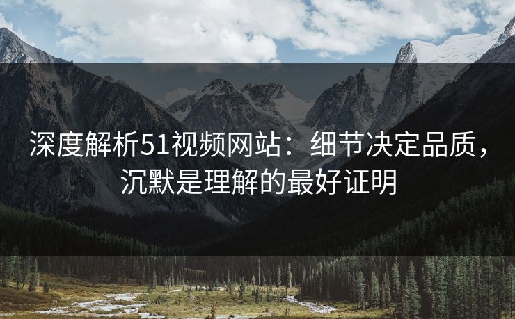 深度解析51视频网站：细节决定品质，沉默是理解的最好证明